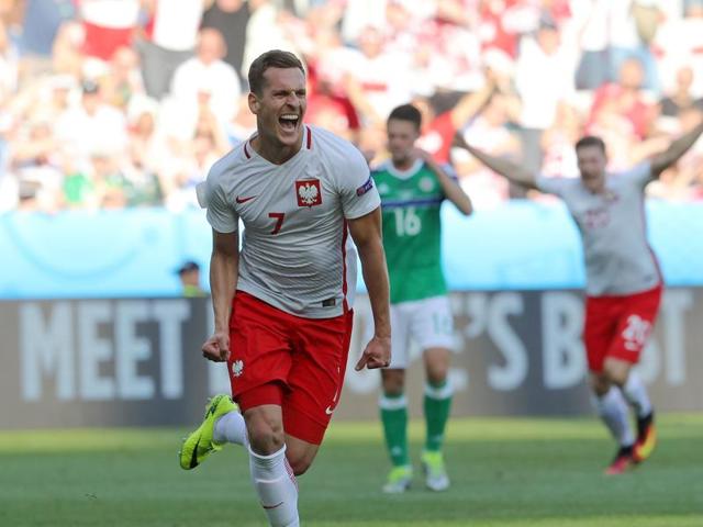 Poland's forward Arkadiusz Milik (C) celebrates his goal. (AFP Photo) Poland's forward Arkadiusz Milik (C) celebrates his goal. (AFP Photo)