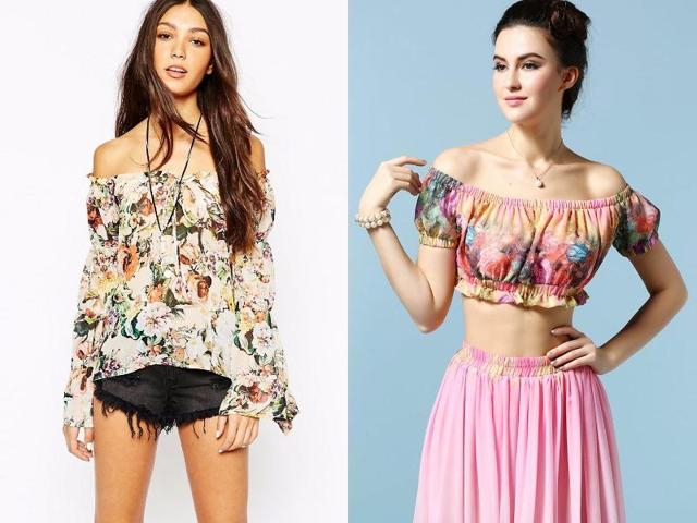 Floral off-the-shoulder top: Tool around town or your next seaside vacation sporting this top. (Pinterest) 