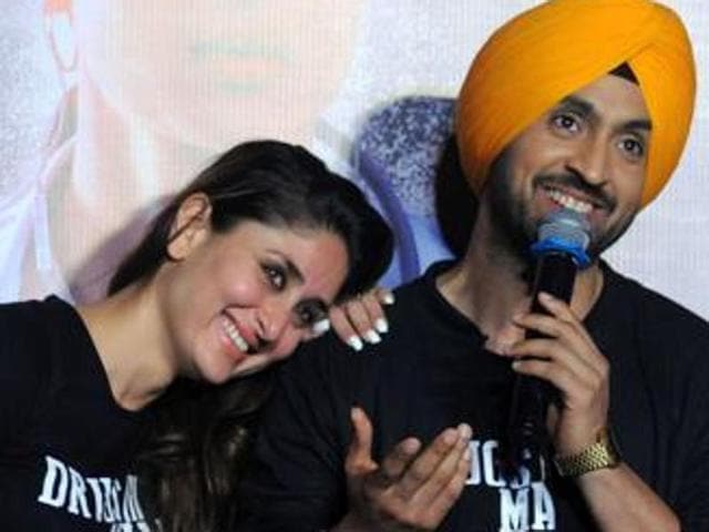 Kareena Kapoor Khan and Diljit Dosanjh at a promotional event for the movie.(HT File Photo)