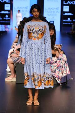 “Fashion weeks will thrive as a platform. It is difficult for the media to attend so many shows through the year.,” says designer Nachiket Barve. Here, a model showcases a design by designer Aartivijay Gupta at last season’s Lakme Fashion Week.