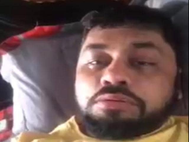 Varun Malik, who works as quality lead in Udyog Vihar office of Nagarro Software Private Ltd, posted the message ‘End’ followed by two pictures of his slit left wrist and blood drops on his Facebook wall at 10am on Tuesday. (Facebook) Varun Malik, who works as quality lead in Udyog Vihar office of Nagarro Software Private Ltd, posted the message ‘End’ followed by two pictures of his slit left wrist and blood drops on his Facebook wall at 10am on Tuesday. (Facebook)