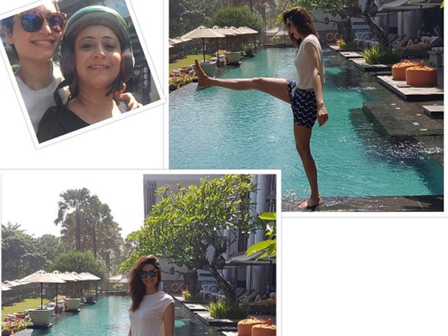 A collage of good memories from Karishma’s beach vacation. (Instagram) 