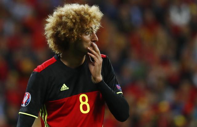 Belgium's Marouane Fellaini during the Euro 2016 match against Italy. (Reuters Photo)