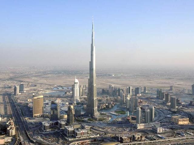 The fire broke out only a few kilometers from the Burj Khalifa, the world’s tallest building.(Reuters file)