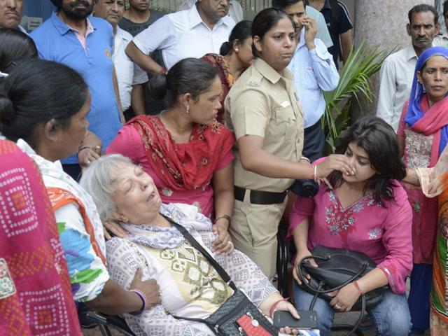 A relative said police had detained him on Friday on a complaint from his wife. (Keshav Singh/HT Photo) A relative said police had detained him on Friday on a complaint from his wife. (Keshav Singh/HT Photo)