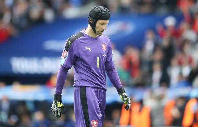 After denying Spain all evening, there was little Cech could do to stop Pique’s header. (AP) After denying Spain all evening, there was little Cech could do to stop Pique’s header. (AP)