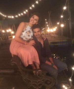 Actors Taapsee Pannu and Saqib Saleem on the sets of their upcoming music video.