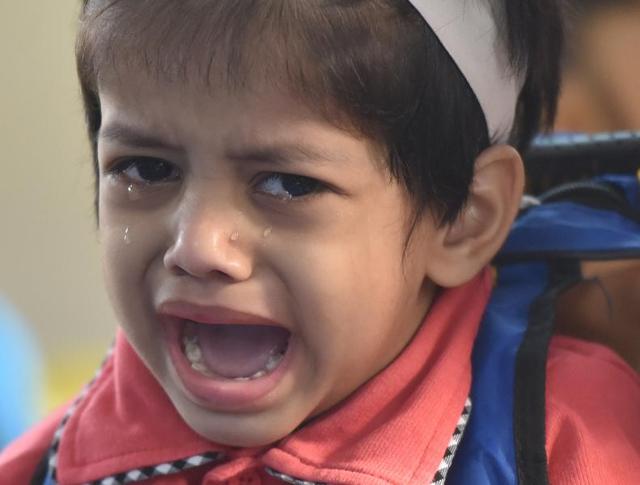 No more tears, please! An instruction the teacher would give this child. (PRATHAM GOKHALE) 
