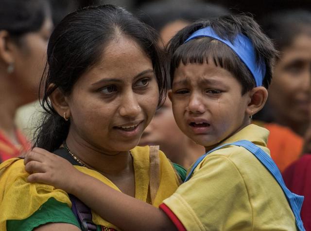 The schools in the city reopened on Wednesday. While those starting school faced the day with tears, others were happy to see their friends after the summer vacation. (SATISH BATE) The schools in the city reopened on Wednesday. While those starting school faced the day with tears, others were happy to see their friends after the summer vacation. (SATISH BATE)