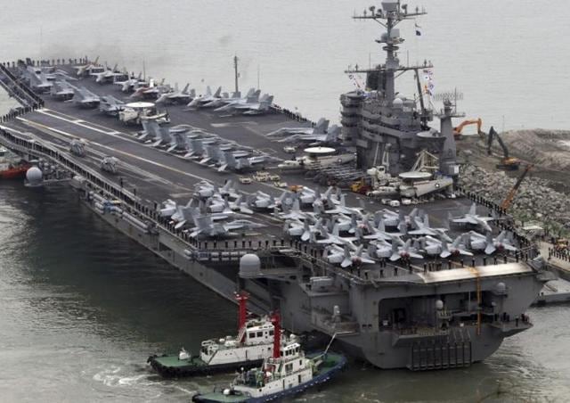 The Nimitz-class aircraft carrier USS John C. Stennis during military exercise conducted by South Korea and the US, at a port in Busan, South Korea, March 13, 2016. (Reuters) The Nimitz-class aircraft carrier USS John C. Stennis during military exercise conducted by South Korea and the US, at a port in Busan, South Korea, March 13, 2016. (Reuters)