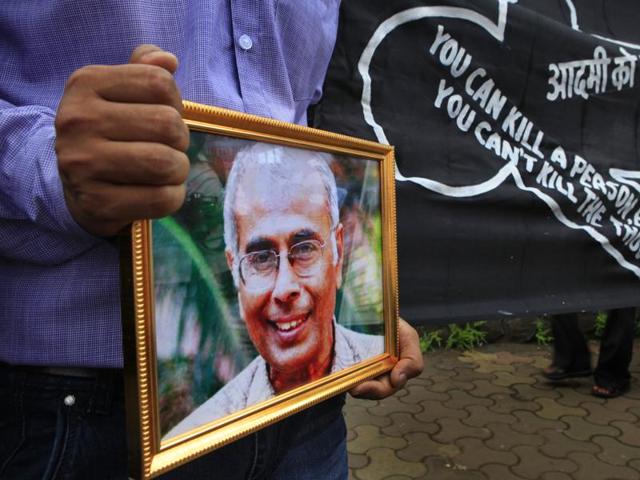 Narendra Dabholkar, a rationalist and author, was shot dead in Pune on August 20, 2013.(HT file photo)