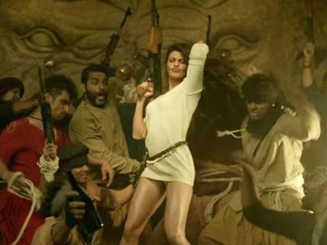 Jacqueline Fernandez in a still from a song in Dishoom.(Twitter)