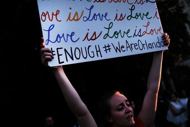 Attendees listen to speakers at a memorial gathering for those killed in Orlando at Grand Army Plaza. (AFP) Attendees listen to speakers at a memorial gathering for those killed in Orlando at Grand Army Plaza. (AFP)