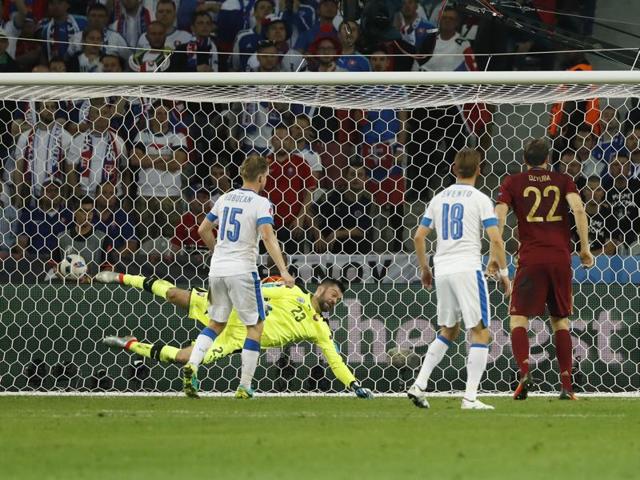Russia goalkeeper Igor Akinfeev (foreground centre), reacts after Slovakia's Marek Hamsik scored his side's second goal during the Euro 2016 Group B football match between Russia and Slovakia at the Pierre Mauroy stadium in Villeneuve d’Ascq, near Lille, France. (AP Photo) Russia goalkeeper Igor Akinfeev (foreground centre), reacts after Slovakia's Marek Hamsik scored his side's second goal during the Euro 2016 Group B football match between Russia and Slovakia at the Pierre Mauroy stadium in Villeneuve d’Ascq, near Lille, France. (AP Photo)