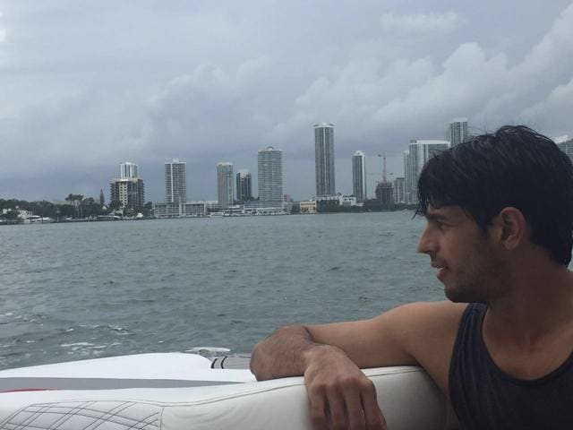 Actor Sidharth Malhotra took his crew along when he went jet boating. Actor Sidharth Malhotra took his crew along when he went jet boating.