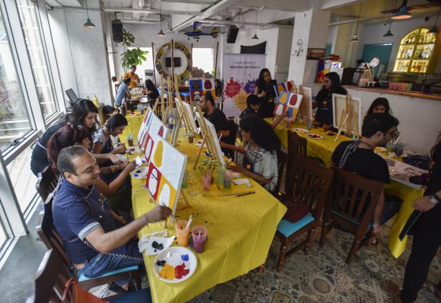 Paintstorm’s Star Wars-themed session at Hoppipola (Photo: Kunal Patil/Hindustan Times)