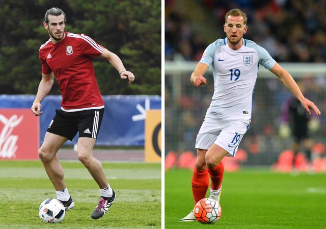 A combination picture of Wales' forward Gareth Bale (left) and England's forward Harry Kane (right). (AFP Photo) A combination picture of Wales' forward Gareth Bale (left) and England's forward Harry Kane (right). (AFP Photo)