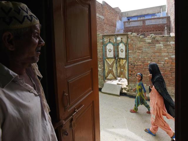 One of the 115 Muslim families in Alkala Mohalla who have migrated in Kairana, Uttar Pradesh.(Virendra Singh Gosain/ HT Photo)