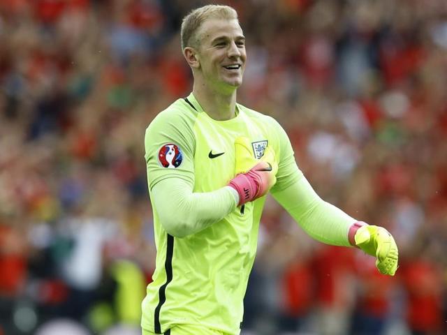 England goalkeeper Joe Hart is happy with the win. (AP)