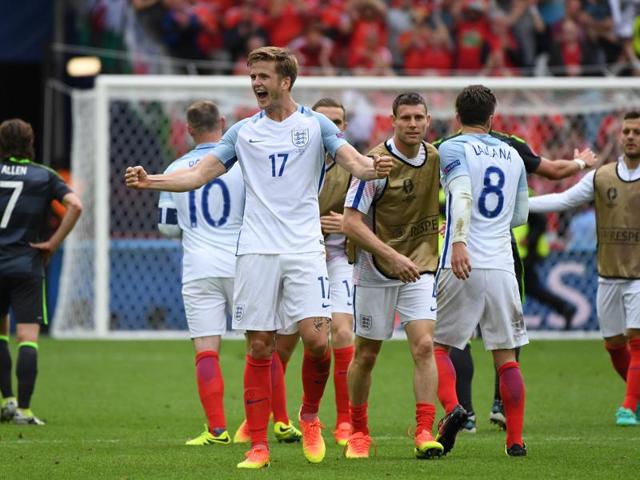 England's Eric Dier celebrates the win. (AP)