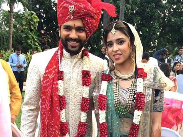 Cricketer Rohit Sharma tied the knot with long-time girlfriend Ritika Sajdeh on December 13, 2015. (Twitter) Cricketer Rohit Sharma tied the knot with long-time girlfriend Ritika Sajdeh on December 13, 2015. (Twitter)