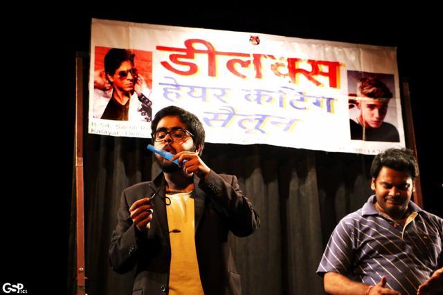 Members of Shunya performing their annual play- Deluxe Hair cutting Saloon.