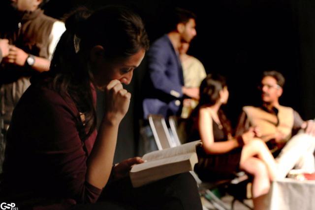 A member of the Dramatics Society of Hansraj College during a performance.