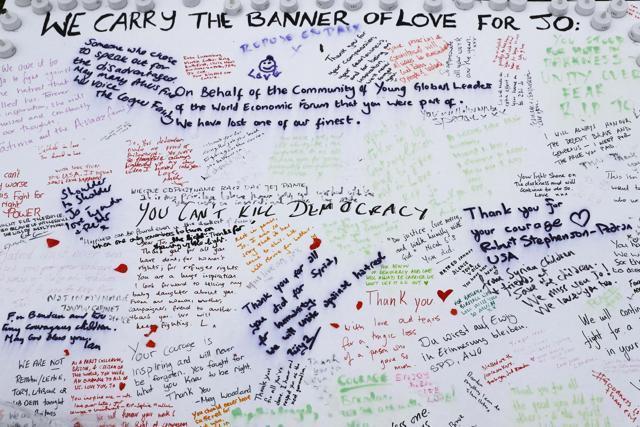 Messages from well wishers for murdered Labour Member of Parliament Jo Cox are seen on a board in Parliament Square, London (Reuters) Messages from well wishers for murdered Labour Member of Parliament Jo Cox are seen on a board in Parliament Square, London (Reuters)