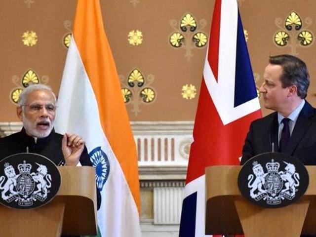 File photo of Prime Minister Narendra Modi and his British counterpart David Cameron during a news conference in London last year. (PTI) File photo of Prime Minister Narendra Modi and his British counterpart David Cameron during a news conference in London last year. (PTI)