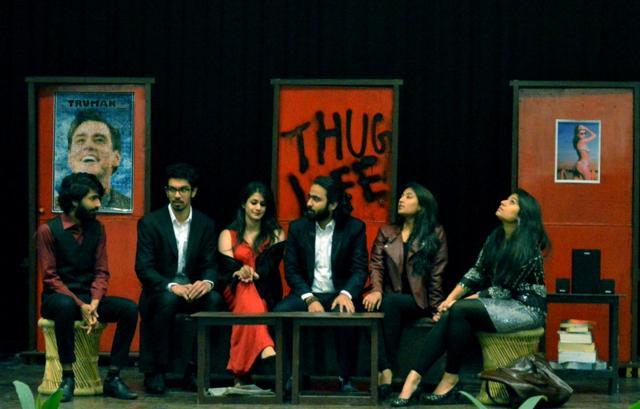 Members of Ibtida during their annual stage performance- Characters Revolt.