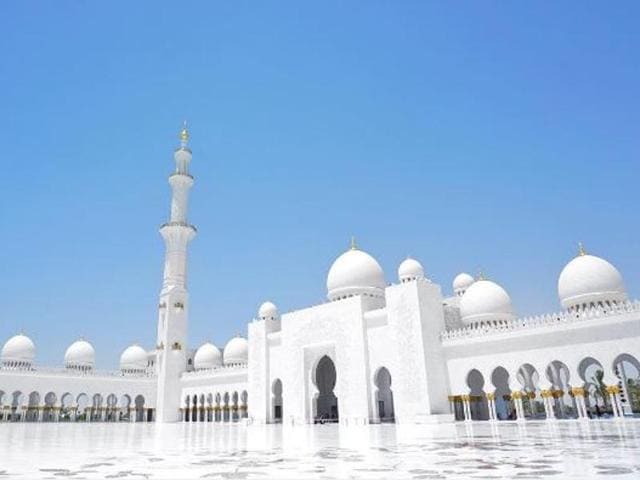 Marvel at the serene beauty of Sheikh Zayed Grand Mosque in Abu Dhabi. (Instagram/ohsolove.lee) 