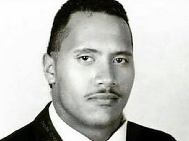 And just one year later, here’s a really, really awkward The Rock with a really, really awkward moustache. (Instagram) 