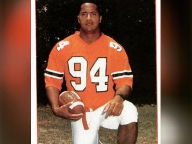 And this what an 18-year-old The Rock looks like, big, tough and baller. (Instagram) 