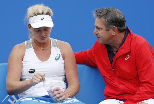 Vandeweghe broke down in tears after breaking back for 2-3 in the third set. (REUTERS) Vandeweghe broke down in tears after breaking back for 2-3 in the third set. (REUTERS)