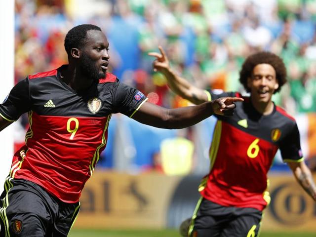 Romelu Lukaku celebrates after scoring the first goal for Belgium. (REUTERS) Romelu Lukaku celebrates after scoring the first goal for Belgium. (REUTERS)