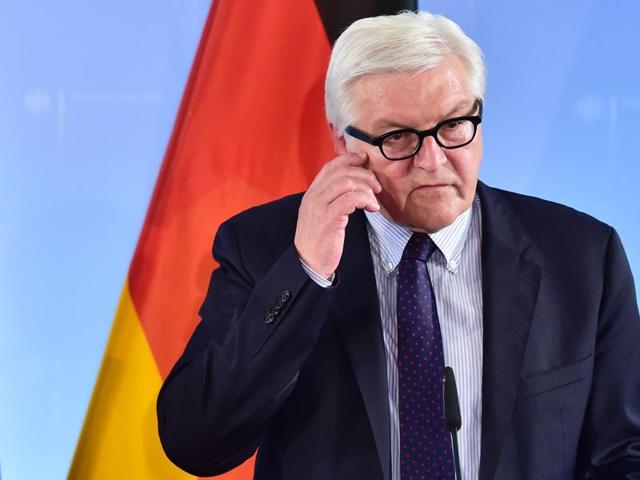 This file photo taken on June 01, 2016 shows German Foreign Minister Frank-Walter Steinmeier addressing a press conference on June 1, 2016 in Berlin. (AFP) This file photo taken on June 01, 2016 shows German Foreign Minister Frank-Walter Steinmeier addressing a press conference on June 1, 2016 in Berlin. (AFP)