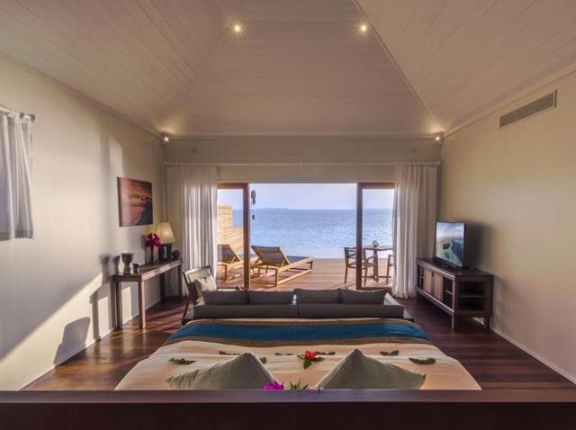 A room with a view at the Hurawalhi Island Resort, Maldives. (AFP) A room with a view at the Hurawalhi Island Resort, Maldives. (AFP)