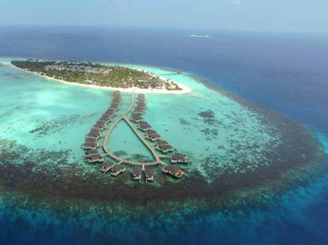 An aerial view of the Hurawalhi Island Resort, Maldives. (AFP) An aerial view of the Hurawalhi Island Resort, Maldives. (AFP)