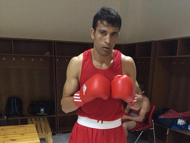 Sumit Sangwan (81kg) advanced to the pre-quarterfinals of the AIBA World Olympic Qualification tournament on Sunday. (Picture courtesy: Twitter) Sumit Sangwan (81kg) advanced to the pre-quarterfinals of the AIBA World Olympic Qualification tournament on Sunday. (Picture courtesy: Twitter)