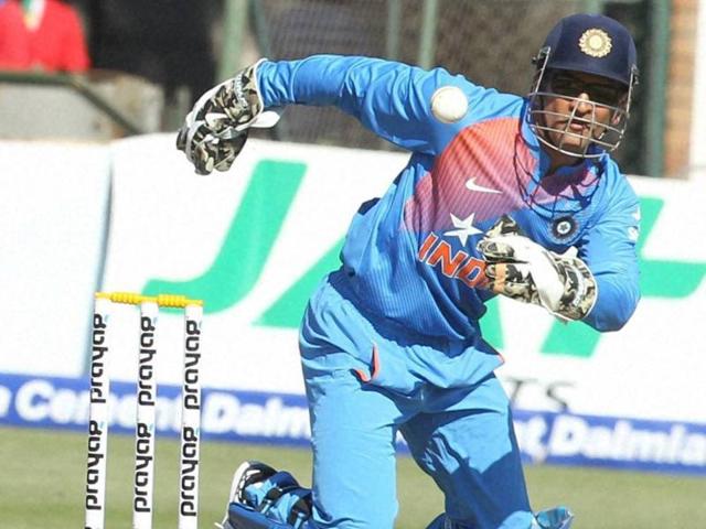 India needed four runs off the last ball to win but Dhoni could manage only one run with Madziva bowling one outside the off stump. (AP) India needed four runs off the last ball to win but Dhoni could manage only one run with Madziva bowling one outside the off stump. (AP)