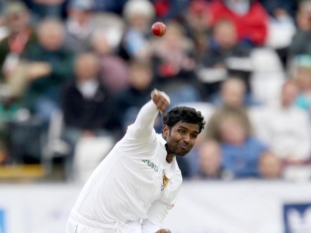 Sri Lanka's Shaminda Eranga has been banned from bowling in international cricket with immediate effect because of an illegal action. (Reuters File Photo) Sri Lanka's Shaminda Eranga has been banned from bowling in international cricket with immediate effect because of an illegal action. (Reuters File Photo)