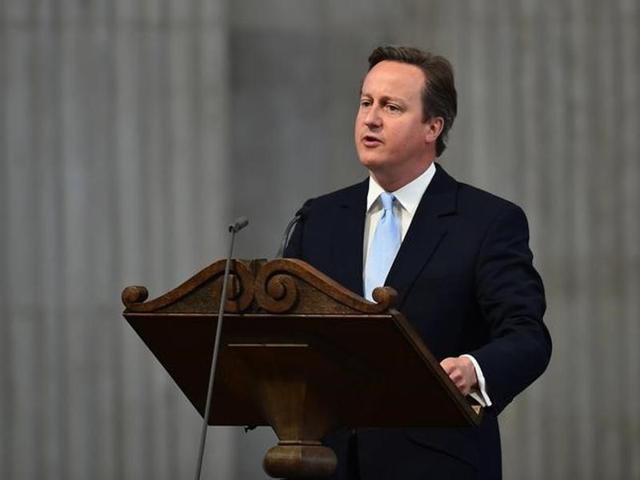 In this file photo, Britain's Prime Minister David Cameron can be seen speaking during a service of thanksgiving for Queen Elizabeth's 90th birthday at St Paul's Cathedral in London.(Reuters)