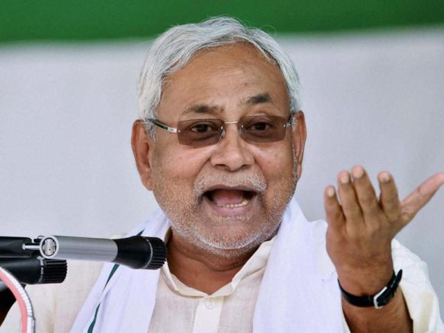 Bihar chief minister Nitish Kumar addresses a convention for a campaign against alcohol at Palamu in Jharkhand on Sunday. (PTI) Bihar chief minister Nitish Kumar addresses a convention for a campaign against alcohol at Palamu in Jharkhand on Sunday. (PTI)