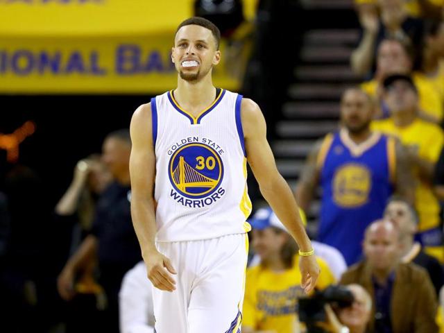 Golden State Warriors guard Stephen Curry reacts to a play. (AFP) Golden State Warriors guard Stephen Curry reacts to a play. (AFP)