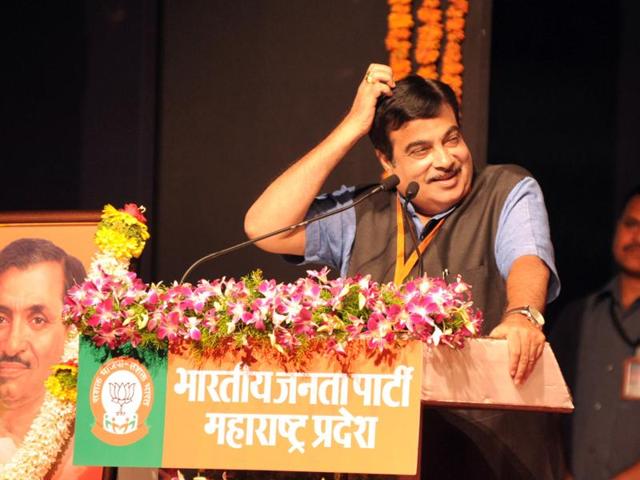 Union minister Nitin Gadkari at the meet.(HT)