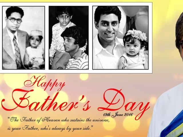 Amitabh Bachchan and his Fathers’ Day with dad, son and grand daughter. (Instagram)
