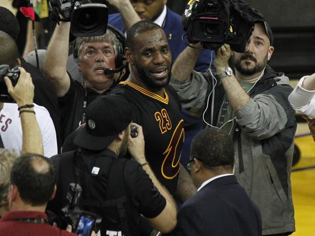 LeBron James in tears after the win. (Reuters) LeBron James in tears after the win. (Reuters)