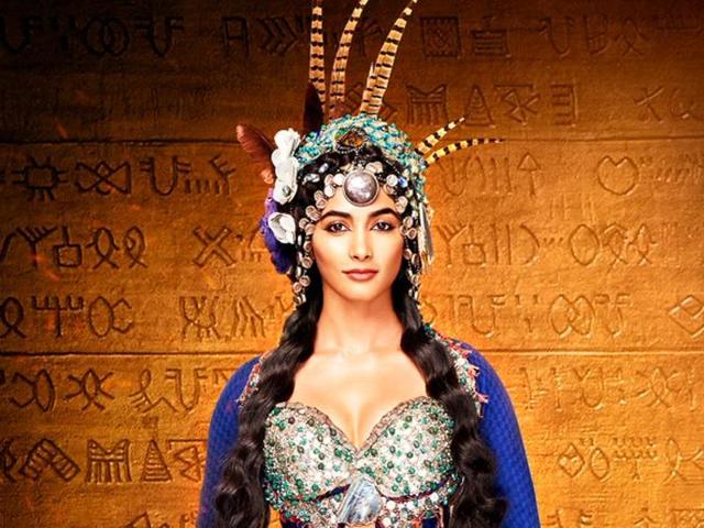 Pooja Hegde in a poster of Mohenjo Daro. Pooja Hegde in a poster of Mohenjo Daro.
