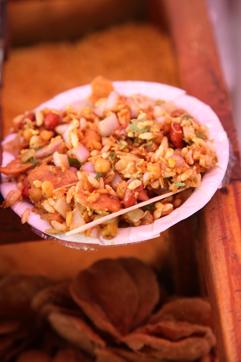 Bhel puri from the vendor outside Hindu College is a firm favourite of the students. (Manoj Verma/ Hindustan Times)