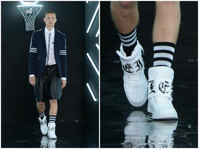 Philipp Plein’s sportswear inspired collection brought together athleisure with sharp tailoring. (AFP) Philipp Plein’s sportswear inspired collection brought together athleisure with sharp tailoring. (AFP)